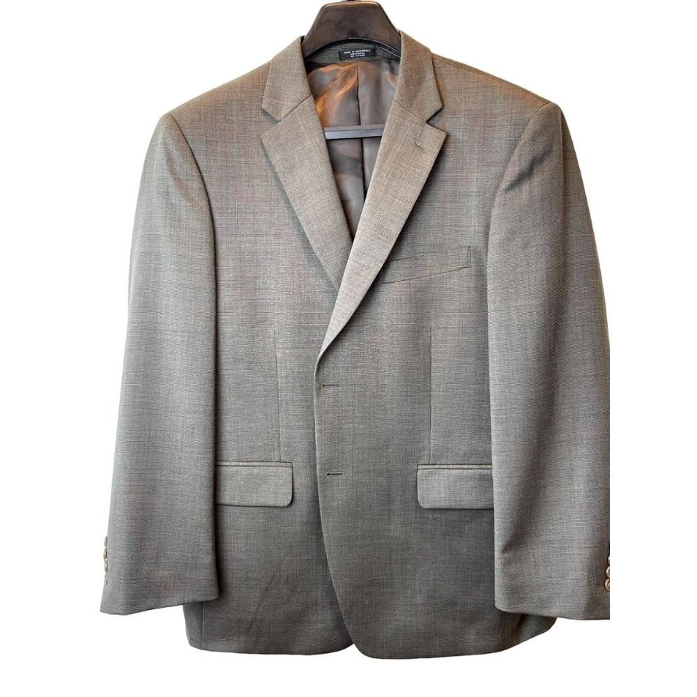 Jones New York Mens 100% Wool Blazer Coat Jacket Single Breasted Gray Size 42